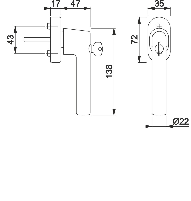 HOPPE Fenstergriff AMSTERDAM E0400S/UD9056 TBT4 SecuForte® abschließbar - inkl. Schrauben Produktbild BIGSKZ L