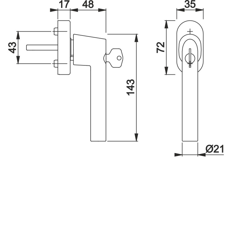HOPPE Fenstergriff AMSTERDAM 0400S/UD9056 SecuForte® abschließbar - inkl. Schrauben Produktbild BIGSKZ L