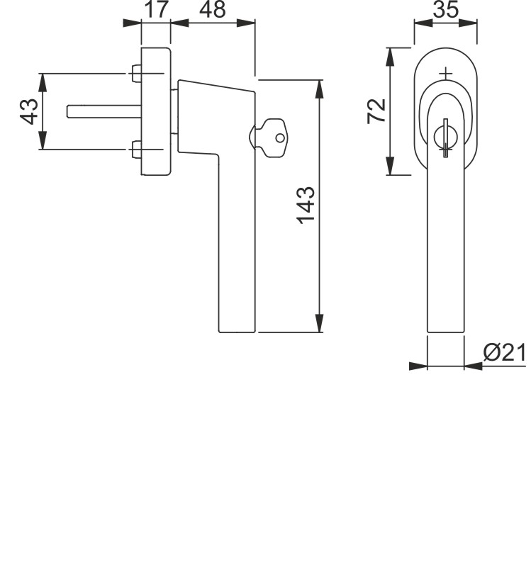 HOPPE Fenstergriff AMSTERDAM 0400S/UD9056 TBT4 SecuForte® abschließbar - inkl. Schrauben Produktbild BIGSKZ L