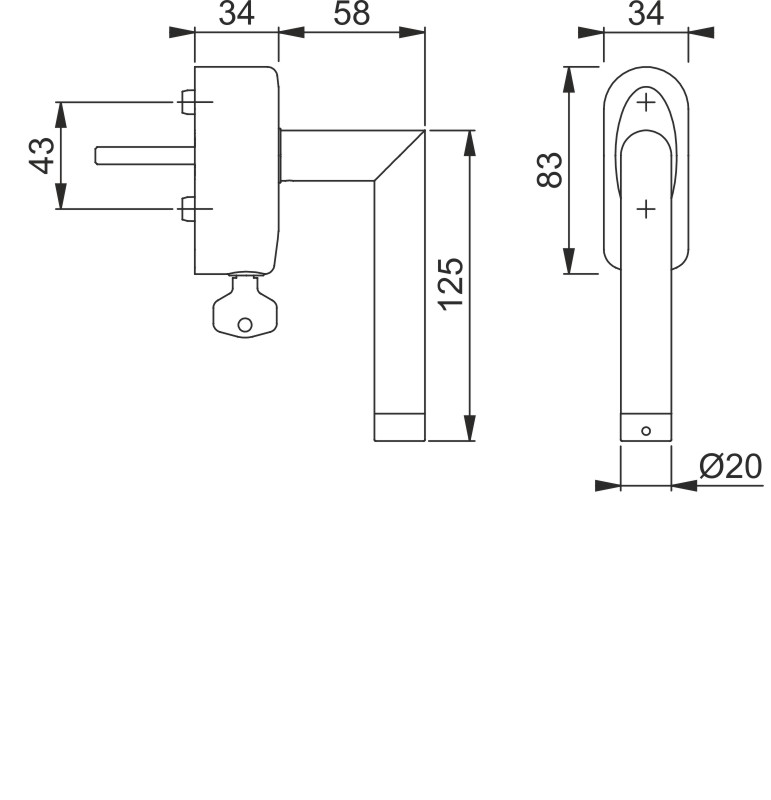 HOPPE eFenstergriff AMSTERDAM E0400Z-EF/US956 ConnectSense Secustik® abschließbar Produktbild BIGSKZ L