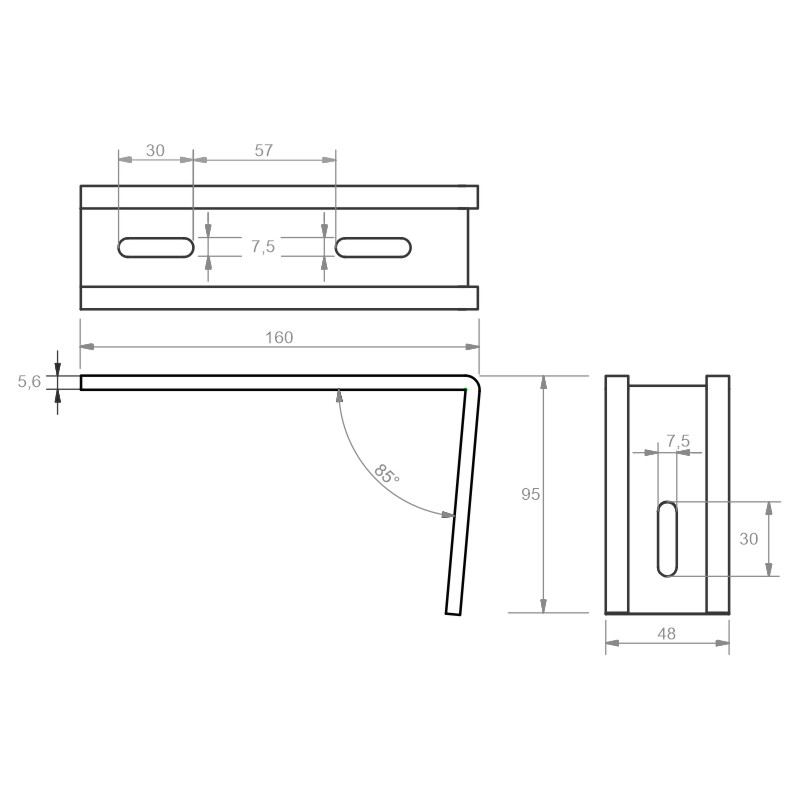 greenteQ Aluminium-Schenkel für Thermo Variohalter Produktbild BIGSKZ L