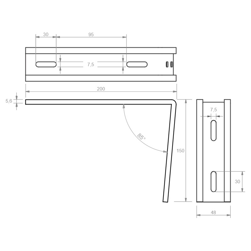greenteQ Aluminium-Schenkel für Thermo Variohalter Produktbild BIGSKZ L