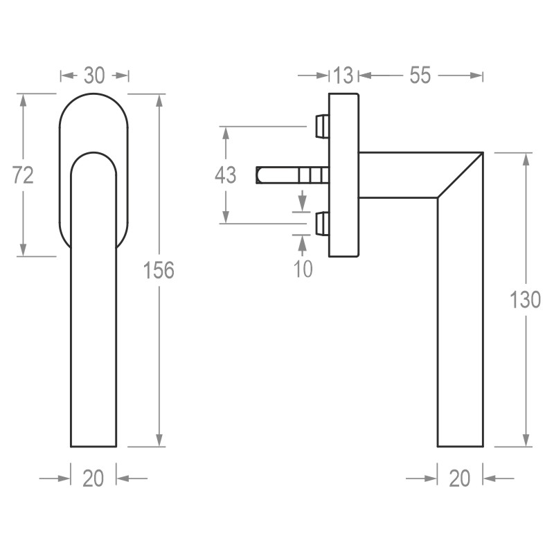 greenteQ Fenstergriff FG61H.V.ER mit variablem Verkantstift Produktbild BIGSKZ L