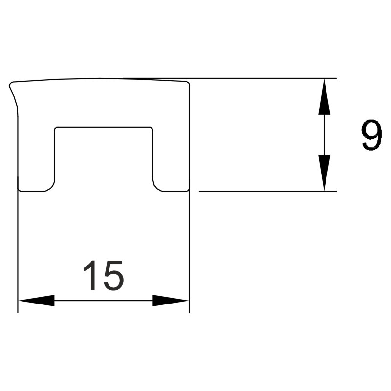 Untermagnet zweifüßig (9x15 mm)braun Länge 4500 mm Produktbild BIGSKZ L