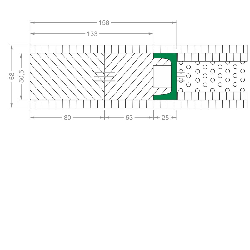 greenteQ Haustürrohling 1060x2180x68mm, Oberfläche MDF, Einleimer Kiefer Produktbild BIGSKZ L