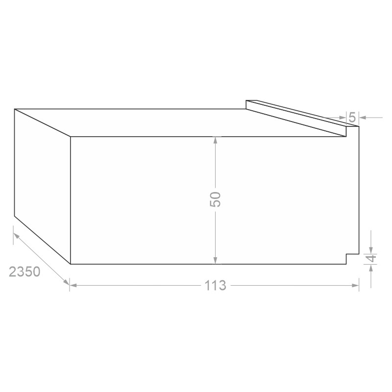 greenteQ Unterbaudämm-Profil Türschwelle Alumat MHT10/MHT20 2350x50/54x113, gefräst, ohne PVC-Beschichtung Produktbild BIGSKZ L