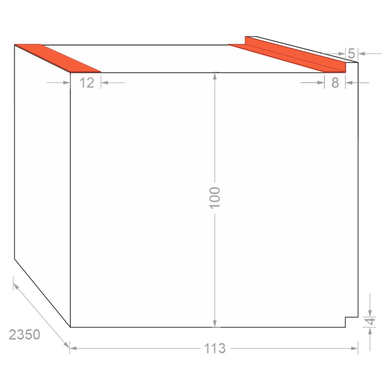 greenteQ Unterbaudämm-Profil mit Klebestreifen Türschwelle Alumat MHT10/MHT20 2350x100/104x113, gefräst, ohne PVC-Beschichtung Produktbild BIGSKZ L