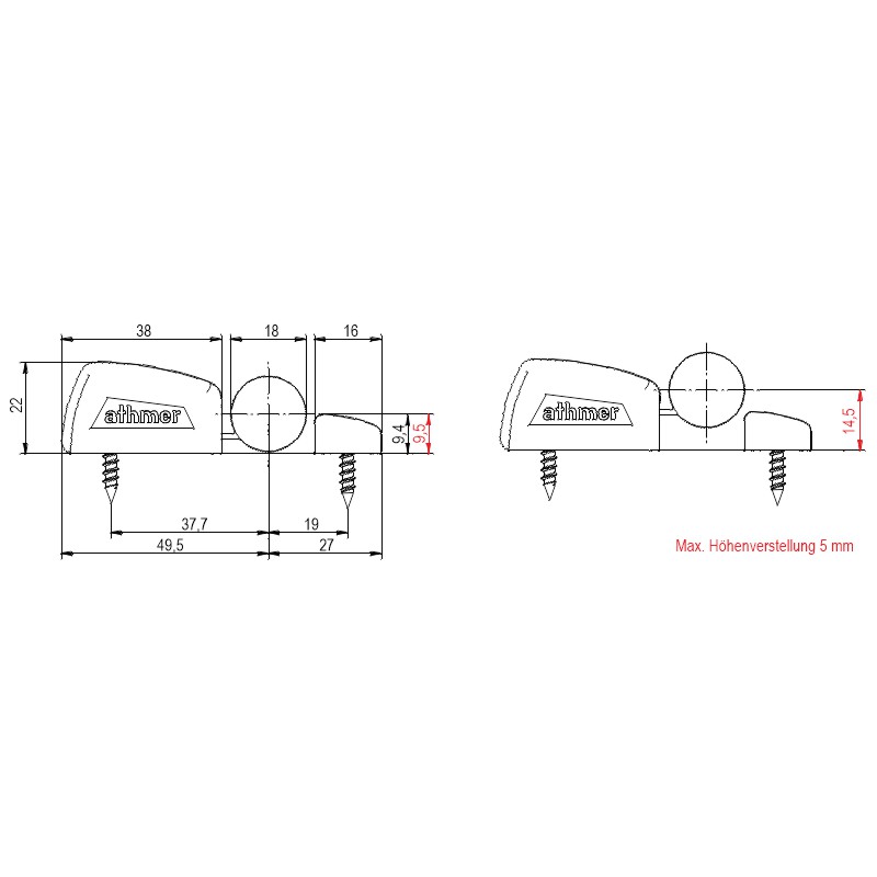 ATHMER Schutzsystem BR-18+ für flächenbündige Türen mit Rollenbändern Produktbild BIGSKZ L