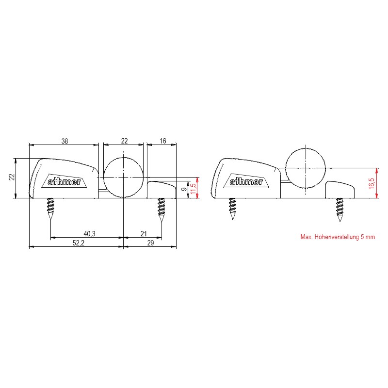 ATHMER Schutzsystem BR-22+ für flächenbündige Türen mit Rollenbändern Produktbild BIGSKZ L
