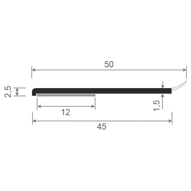 ROLLE Flachprofil 50x2,5/1,5 mm WL SKCremeweiß, VE: 150 mDen letzten Meter bitte nicht verarbeiten Produktbild BIGSKZ L