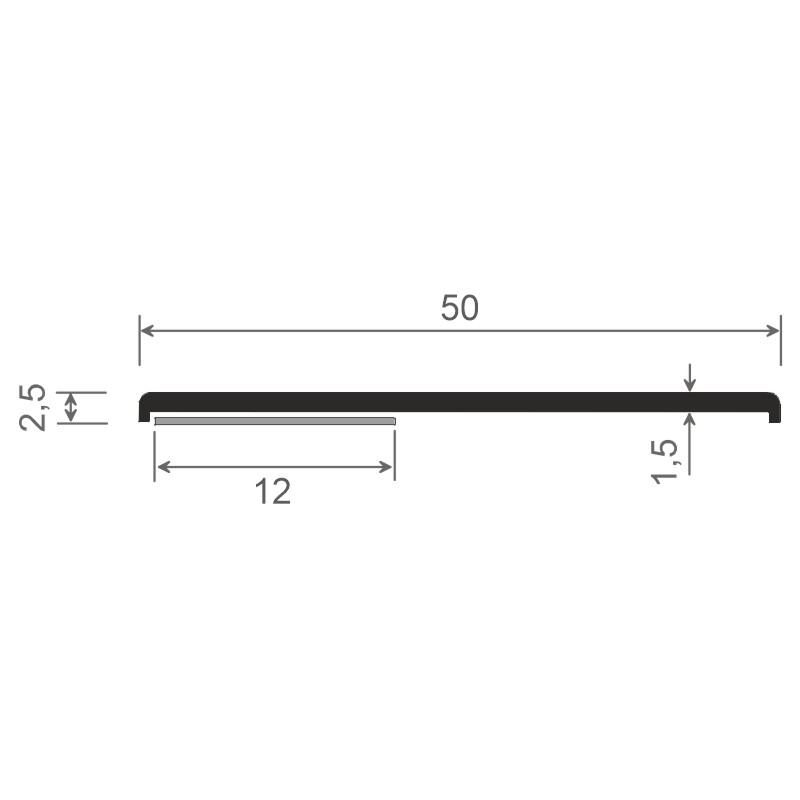 ROLLE Flachprofil 50x2,5/1,5 mm SKCremeweiß, VE: 150 mDen letzten Meter bitte nicht verarbeiten Produktbild BIGSKZ L
