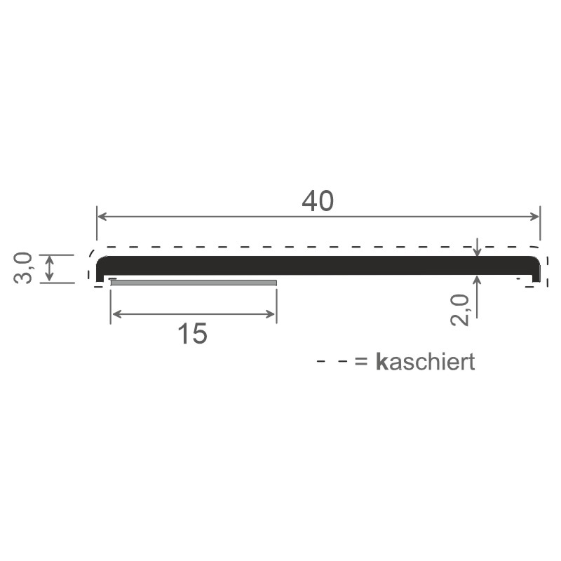 Flachprofil 40x3/2 mm SK Lg. 6,00 mfoliert456 5056 HELLELFENBEIN [211] Produktbild BIGSKZ L