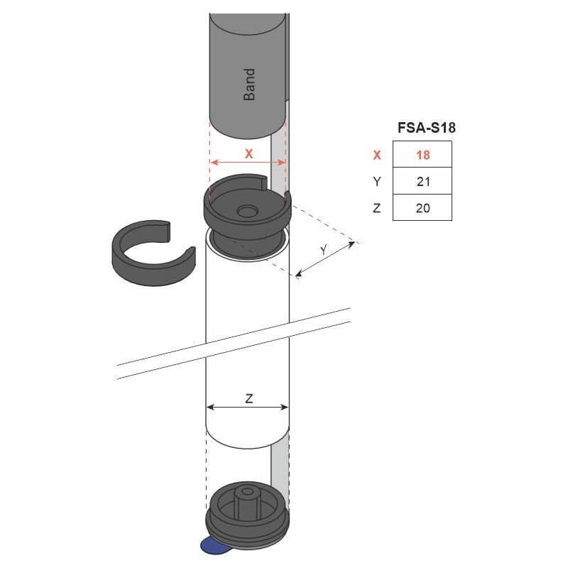 Abdeckprofil FSA 8800 [S18], für 3 Teile (1980 mm), Profilgröße 20 mm, farblos eloxiert EV1 Produktbild BIGSKZ L