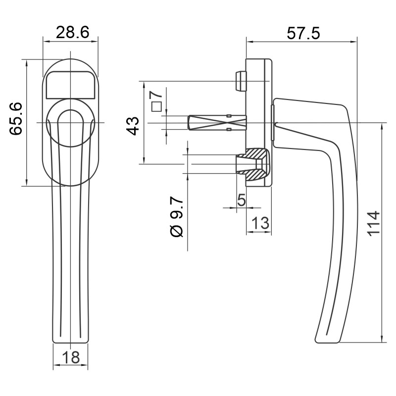 ROTO Fenstergriff ROTOLINE Alu ohne Logo - inkl. Schrauben Produktbild BIGSKZ L