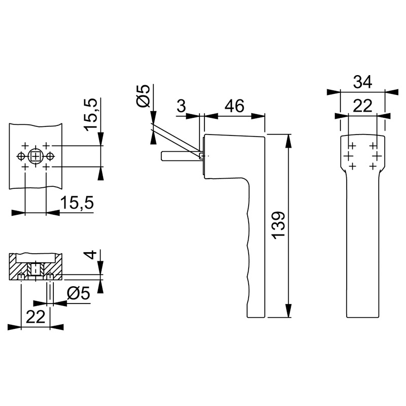 HOPPE Fenstergriff ohne Rosette TOULON 0737LRL - inkl. Schrauben Produktbild BIGSKZ L