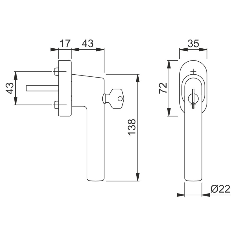 HOPPE Fenstergriff AMSTERDAM E400S/US9056100NM Secustik® abschließbar - inkl. Schrauben Produktbild BIGSKZ L