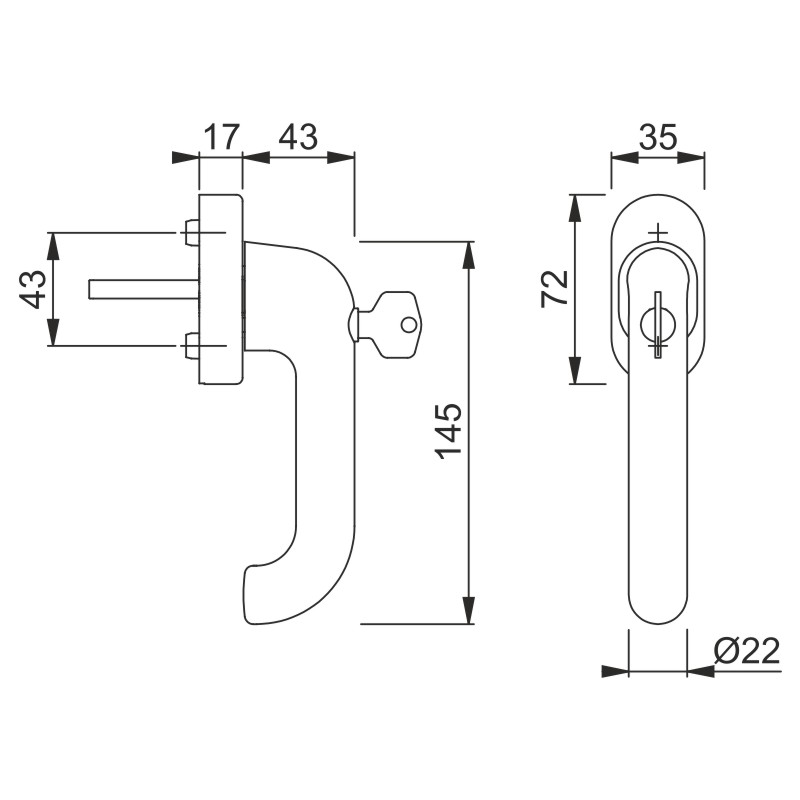 HOPPE Fenstergriff PARIS E038S/US9056 100NM Secustik® abschließbar - inkl. Schrauben Produktbild BIGSKZ L