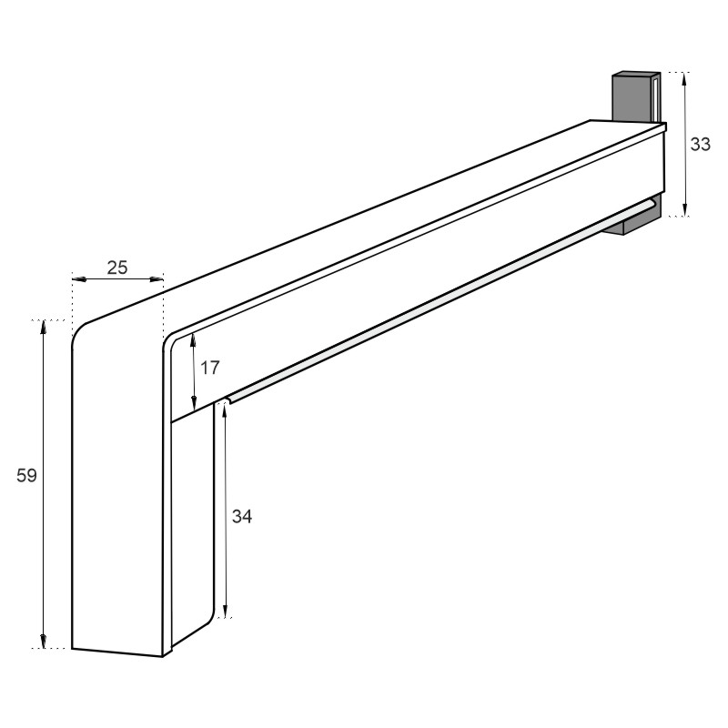 Gleitabschluss GAA400 Plus komplett mit Dichtteil 225 mm C33 links Produktbild BIGSKZ L