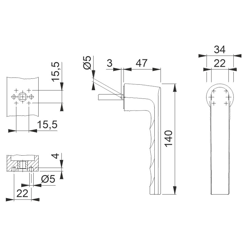 HOPPE Fenstergriff ohne Rosette HAMBURG 0700LRL - inkl. Schrauben Produktbild BIGSKZ L
