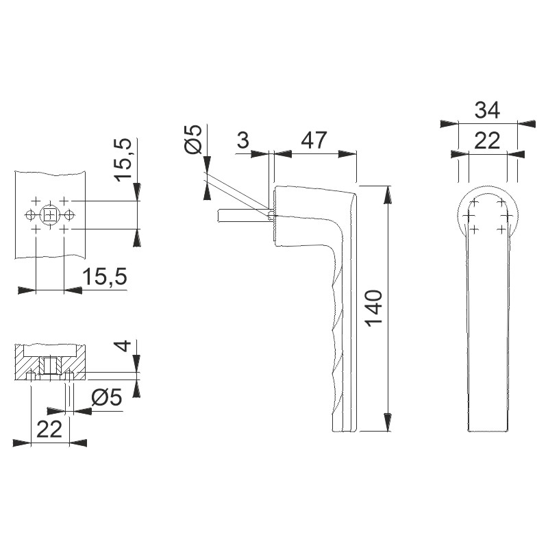 HOPPE Fenstergriff ohne Rosette HAMBURG 0700LRL - inkl. Schrauben Produktbild BIGSKZ L