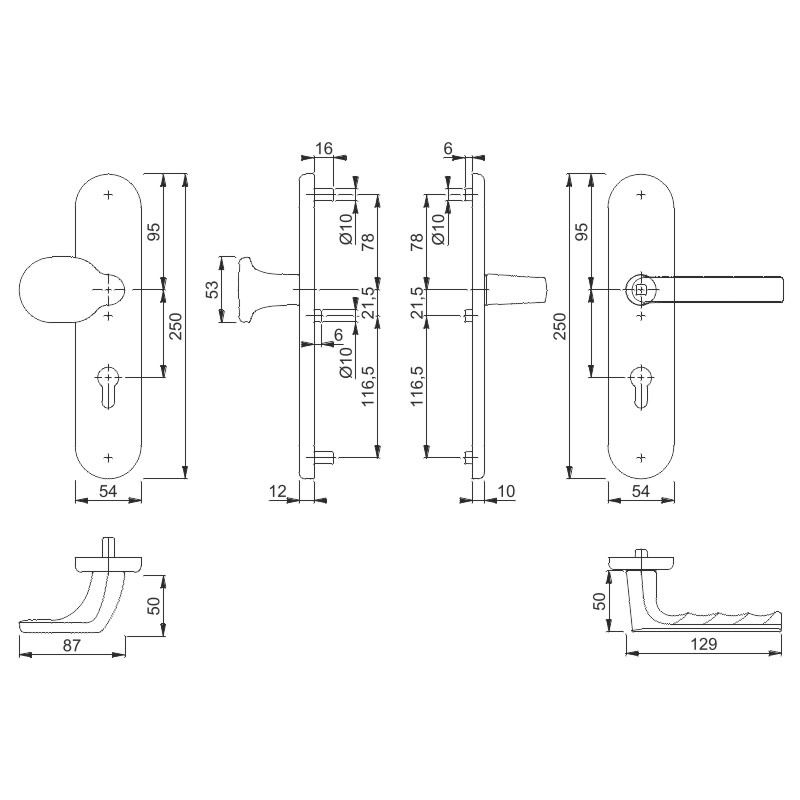 Schutzwechselgarnitur 86G/3331/3310/1700 SST ES1 PZ F1 67-77 mm Türstärke Produktbild BIGSKZ L