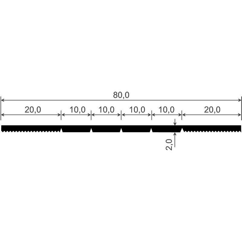 Flachprofil mit Sollbruchstellen 80x2mm Lg. 6,00m Weiß, VE: 60m Produktbild BIGSKZ L