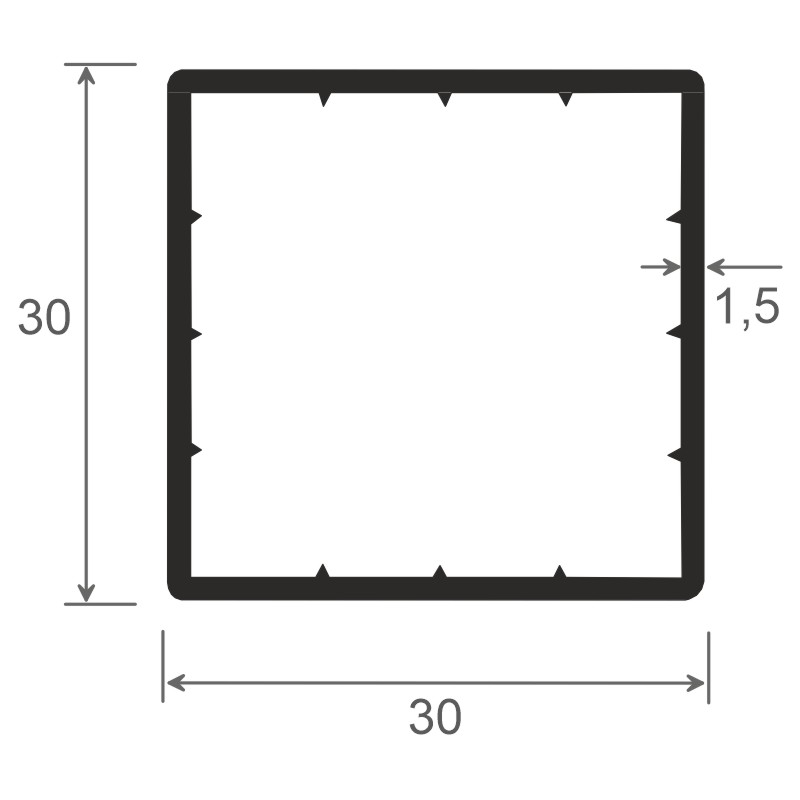 Vierkantrohr 30x30mm Lg. 6,00m Weiß, VE: 60m Produktbild BIGSKZ L