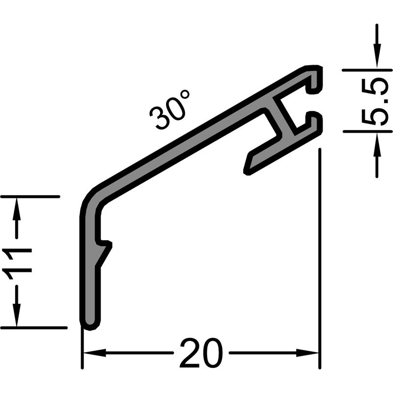 Flügelabdeckprofil FP 7605 blank Produktbild BIGSKZ L