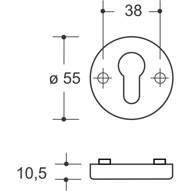 HEWI Schlüsselrosette innen *306.23KN* Produktbild BIGSKZ L