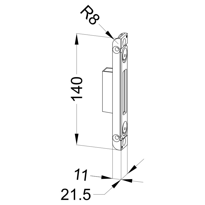 WINKHAUS T-SB TM-22-4-V Schwenkriegel-Schließblech V Produktbild BIGSKZ L