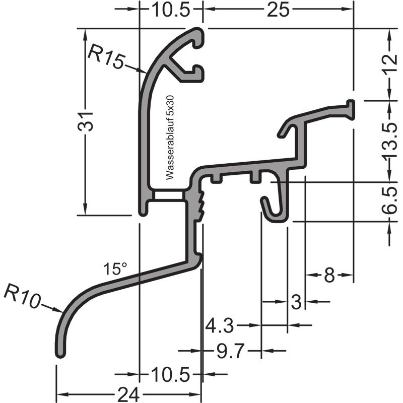GUTMANN Regenschutzschiene Drau 25/24 F Produktbild BIGSKZ L