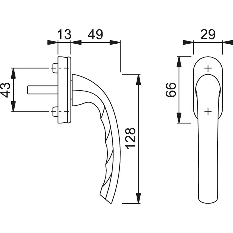 HOPPE Fenstergriff TOKYO 0710/U26 Alu - ohne Schrauben Produktbild BIGSKZ L