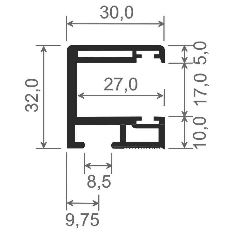Rollladenführung 30x32mm Lg. 6,00m Weiß, VE: 60m Produktbild BIGSKZ L