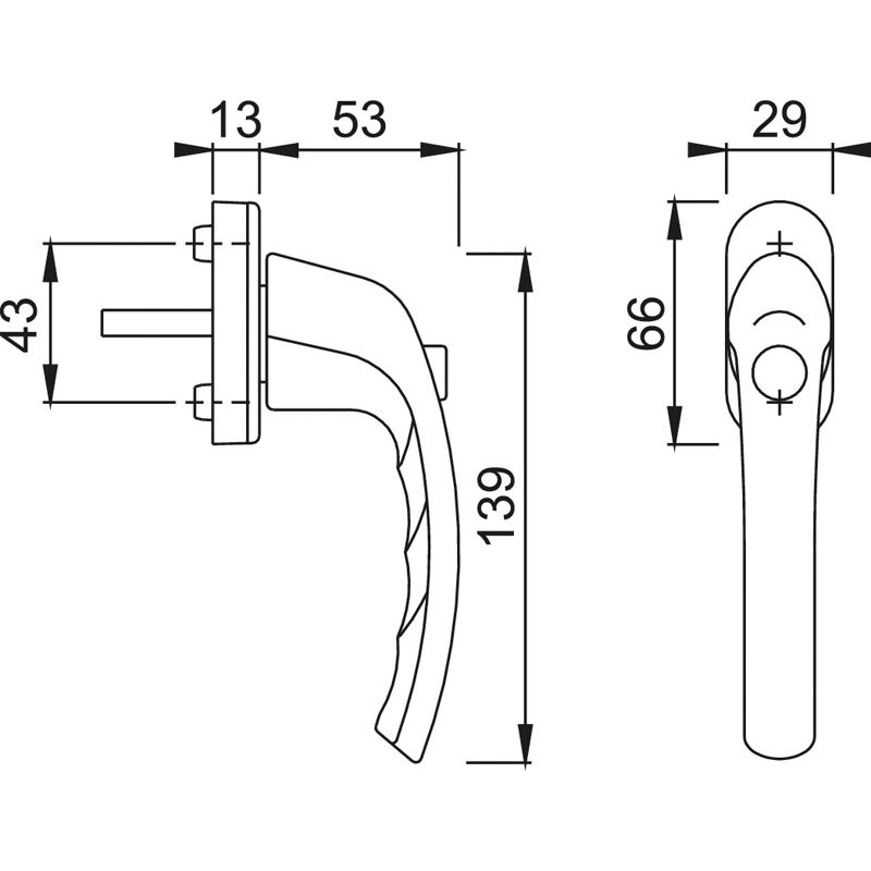 HOPPE Fenstergriff TOKYO 0710SV/U26 Druckknopf - ohne Schrauben Produktbild BIGSKZ L