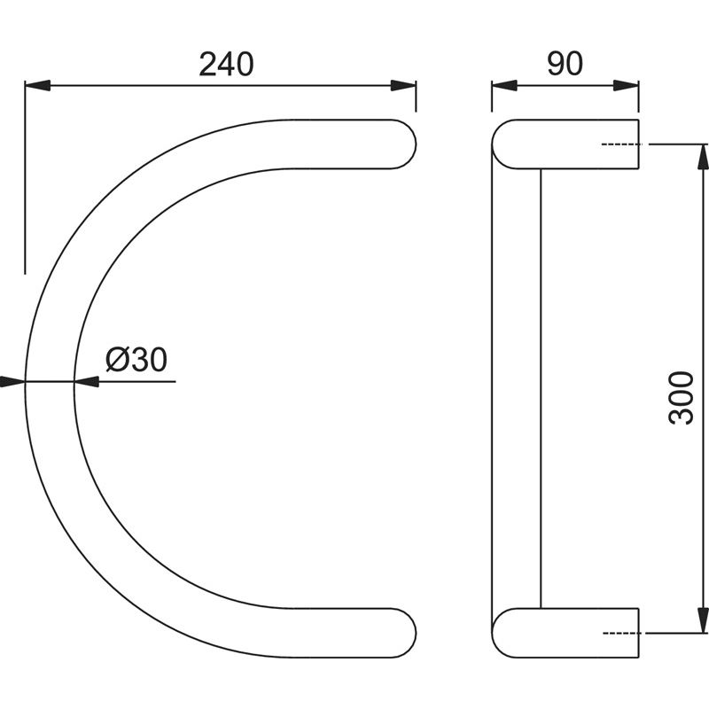 HOPPE Türgriff E5310 mit geraden Stützen Produktbild BIGSKZ L