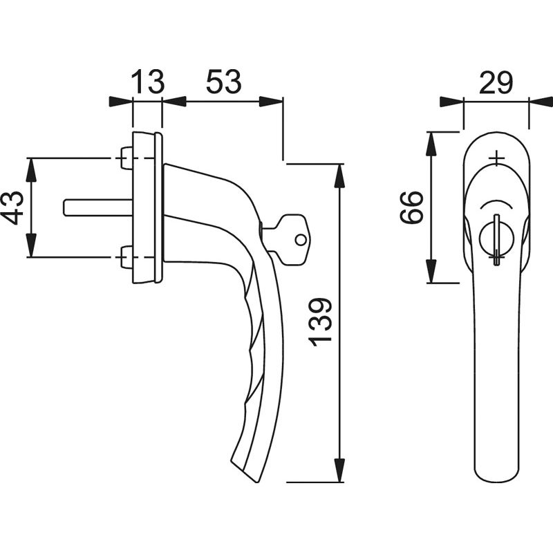 Fenstergriff 0710S/U26 10/40 F8707 Produktbild BIGSKZ L