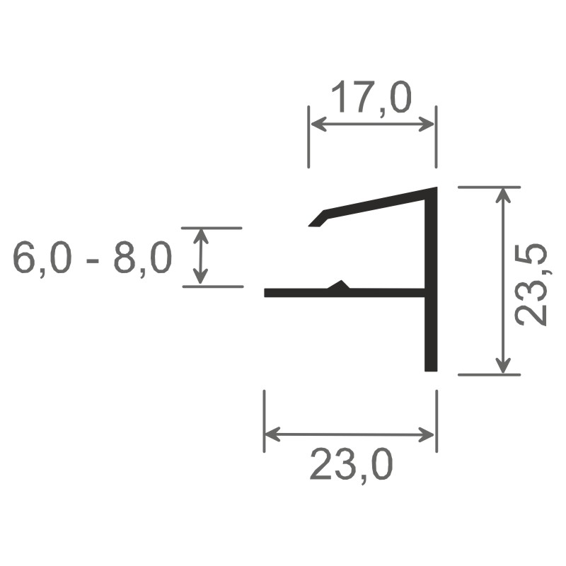 Verkleidungsprofil 23x17mm Lg. 6,00m Weiß, VE: 60m Produktbild BIGSKZ L