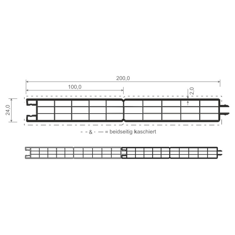 Nut- u. Federprofil 200x24mm Lg. 6,00m zweiseitig foliert 217 8007-167 Nussbaum Produktbild BIGSKZ L