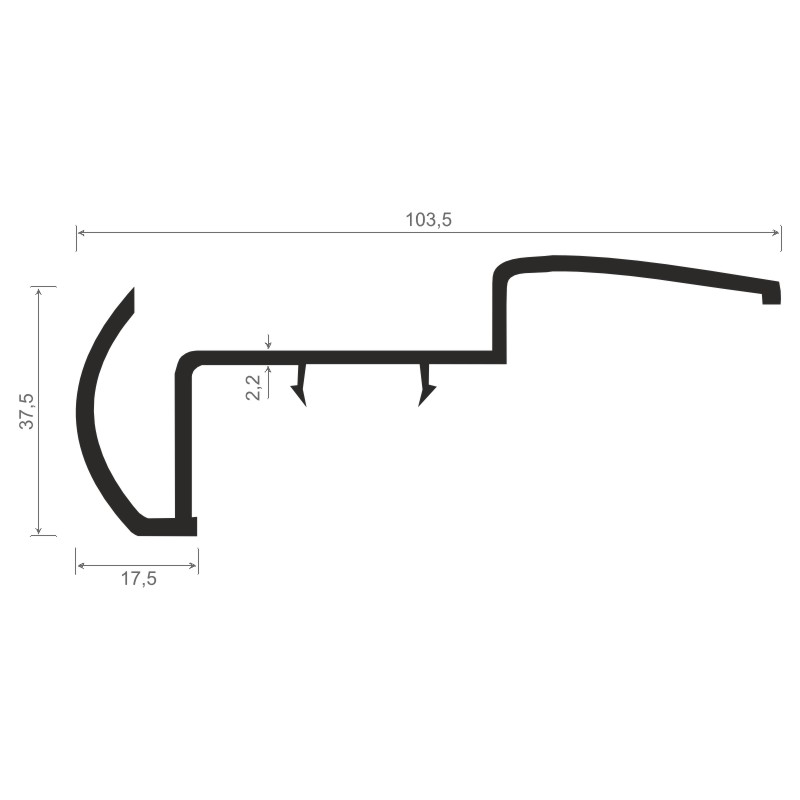 Abrollprofil 970 103,5mm weiß Produktbild BIGSKZ L