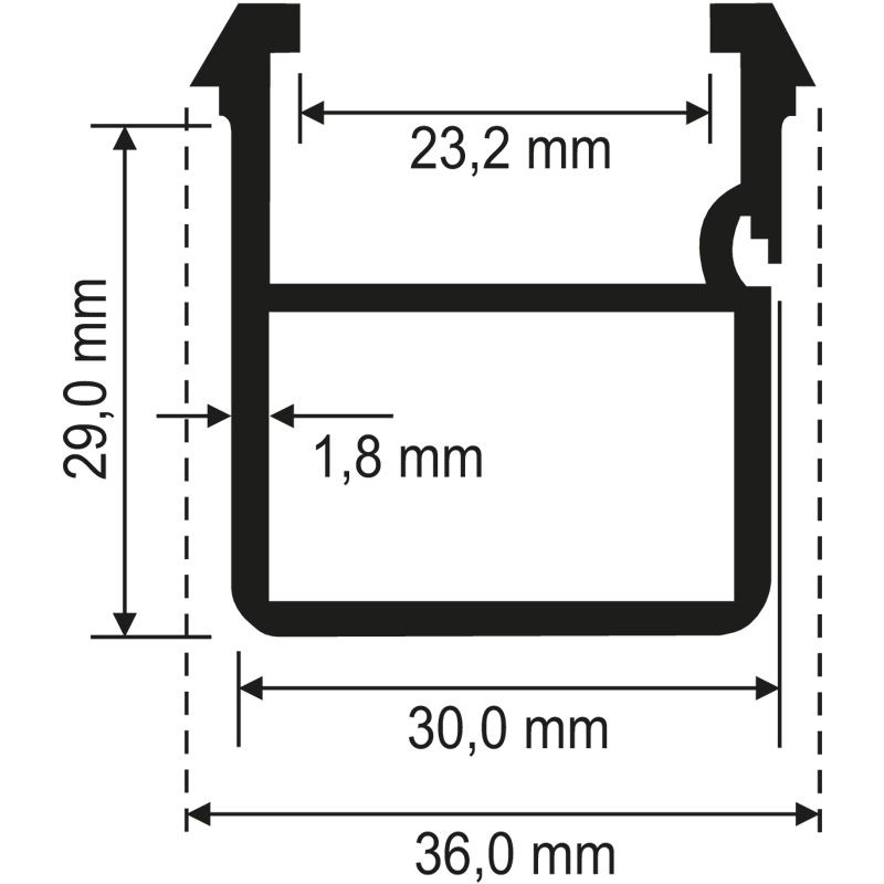 Fensterbankanschlussprofil Schüco 35mm Lg. 6,00m Rb, VE: 60m Produktbild BIGSKZ L