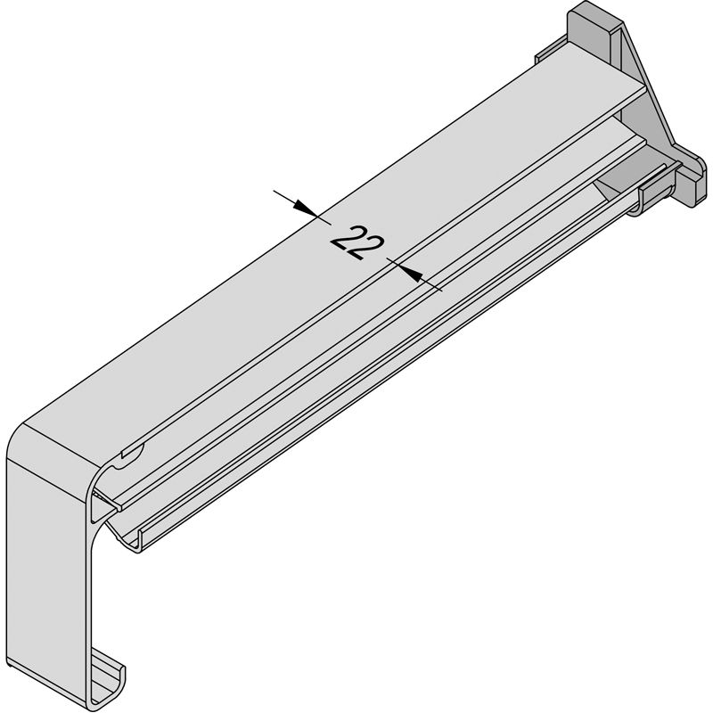 MF4 wei&szlig; RAL 9016 - Aluminium-Gleitabschluss mit Dehnungsausgleich Produktbild BIGSKZ L