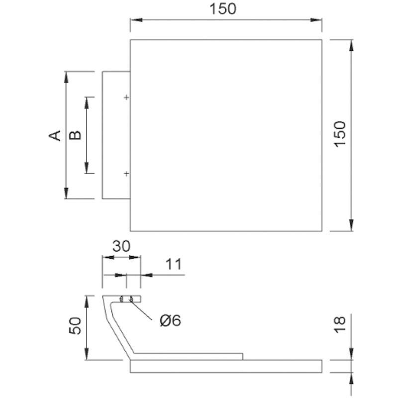 KWS Stoßgriff 8216 150x150 weiß/9016 Produktbild BIGSKZ L