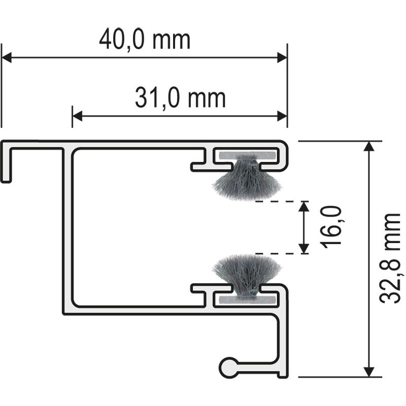 ALU-Rollladenführung IDEAL 40/33/14 Produktbild BIGSKZ L
