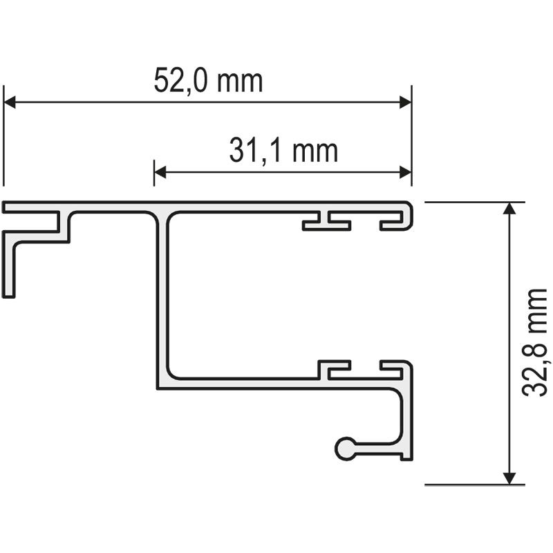 ALU-Rollladenführung IDEAL 52/33/14 Produktbild BIGSKZ L