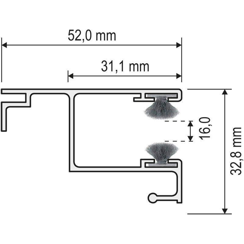 ALU-Rollladenführung IDEAL 52/33/14 Produktbild BIGSKZ L
