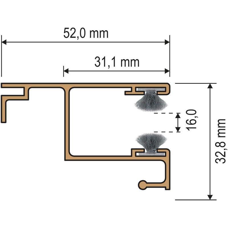 ALU-Rollladenführung IDEAL 52/33/14 Produktbild BIGSKZ L