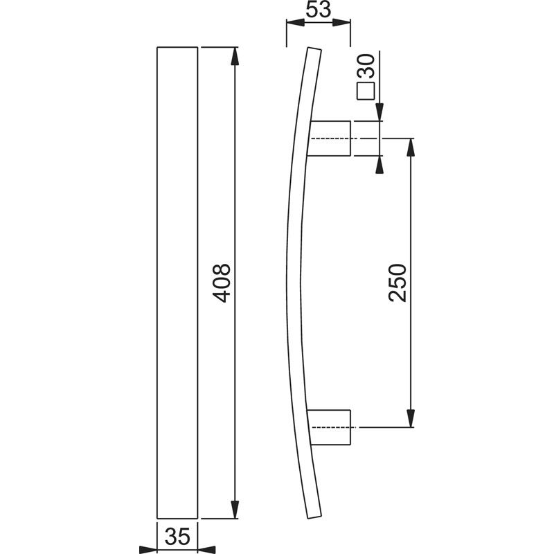 HOPPE Türgriff E5606 mit geraden Stützen Produktbild BIGSKZ L