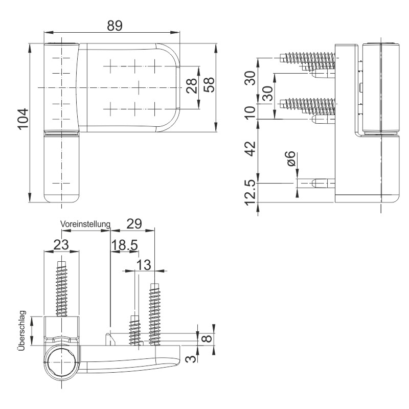 Haustürband 89NN/III 19-21,5 32 mm Ral 8077 Produktbild BIGSKZ L
