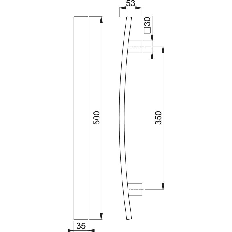 HOPPE Türgriff E5606 mit geraden Stützen Produktbild BIGSKZ L