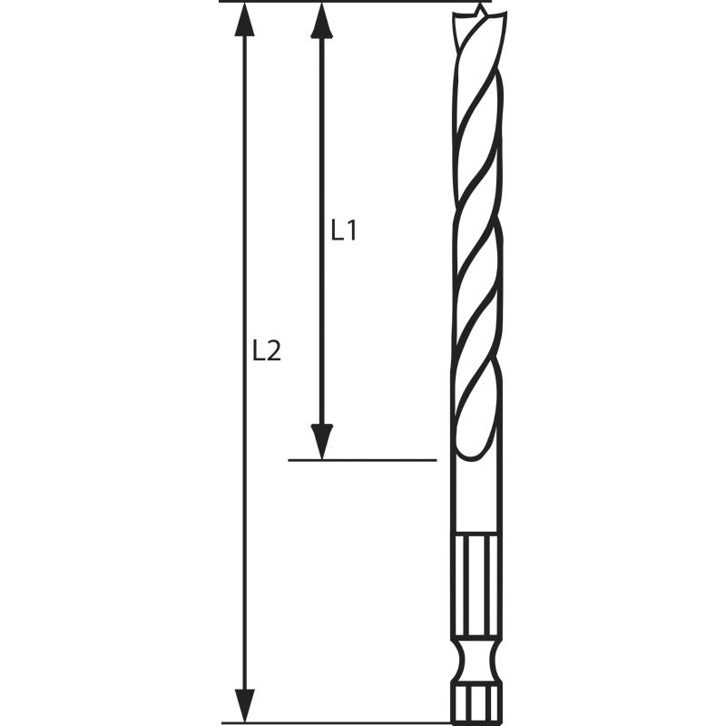 BOSCH HSS Holzspiralbohrer mit 1/4" Sechskant-Schaft Produktbild BIGSKZ L